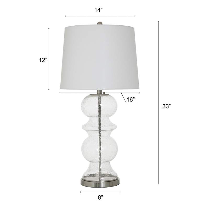 Image 4 Hannah 32"H Seeded Glass Silver Steel Table Lamp w/ Off-White Shade more views