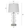 4_Hannah 32"H Seeded Glass Silver Steel Table Lamp w/ Off-White Shade more views