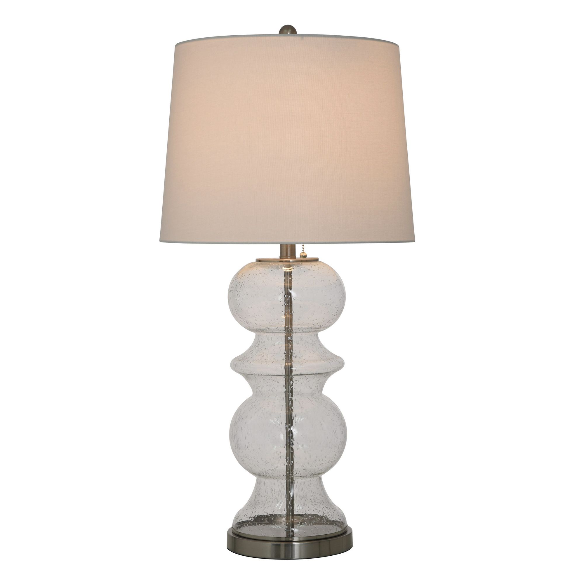 Image 5 Hannah 32"H Seeded Glass Silver Steel Table Lamp w/ Off-White Shade more views