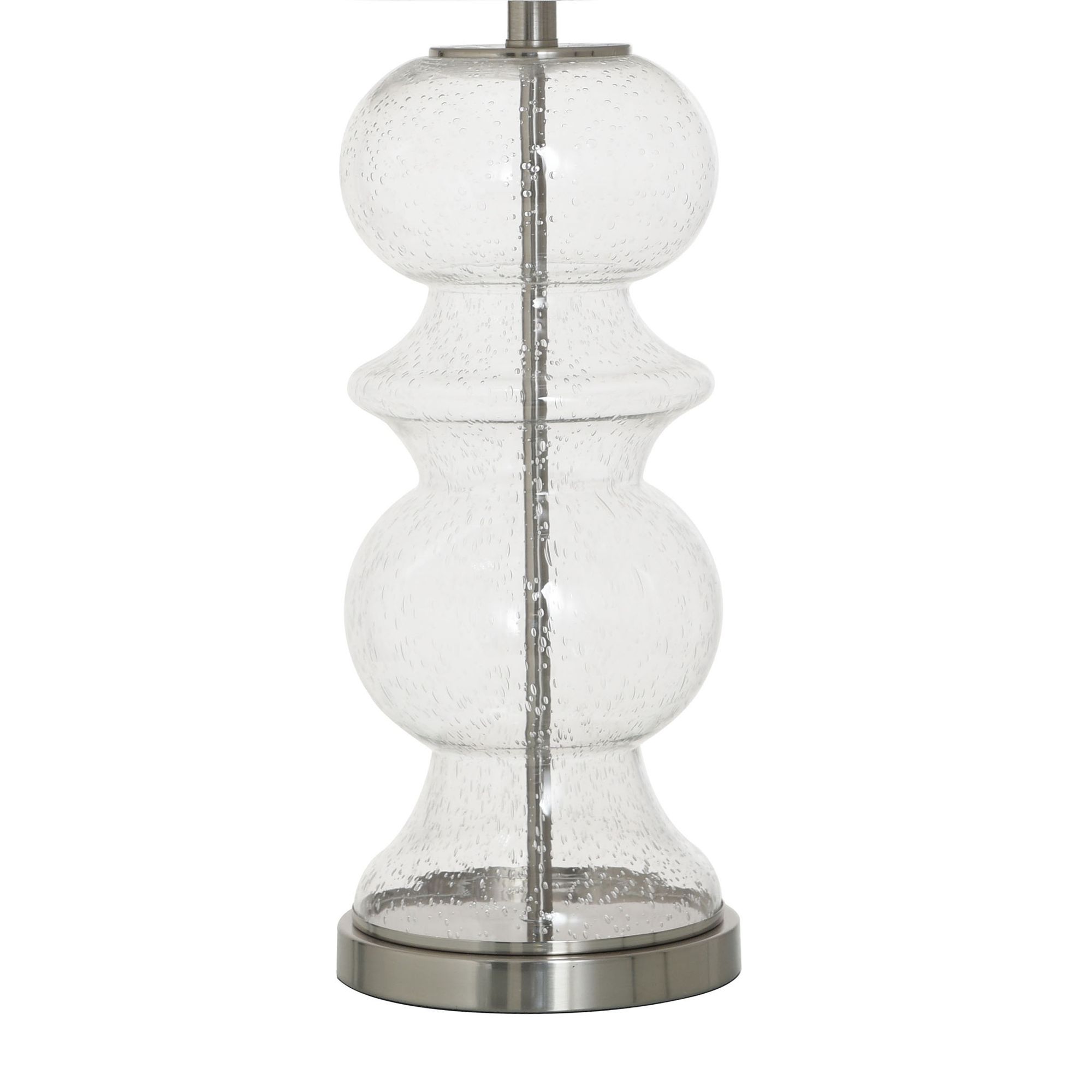 Image 6 Hannah 32"H Seeded Glass Silver Steel Table Lamp w/ Off-White Shade more views