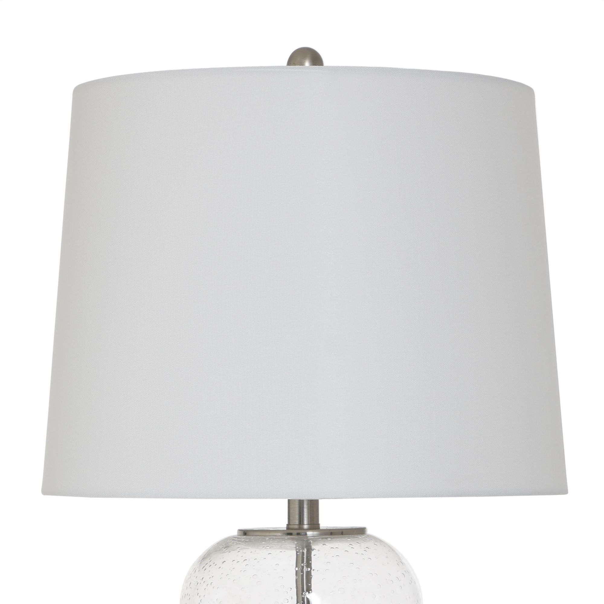 Image 7 Hannah 32"H Seeded Glass Silver Steel Table Lamp w/ Off-White Shade more views