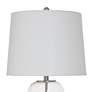 7_Hannah 32"H Seeded Glass Silver Steel Table Lamp w/ Off-White Shade more views