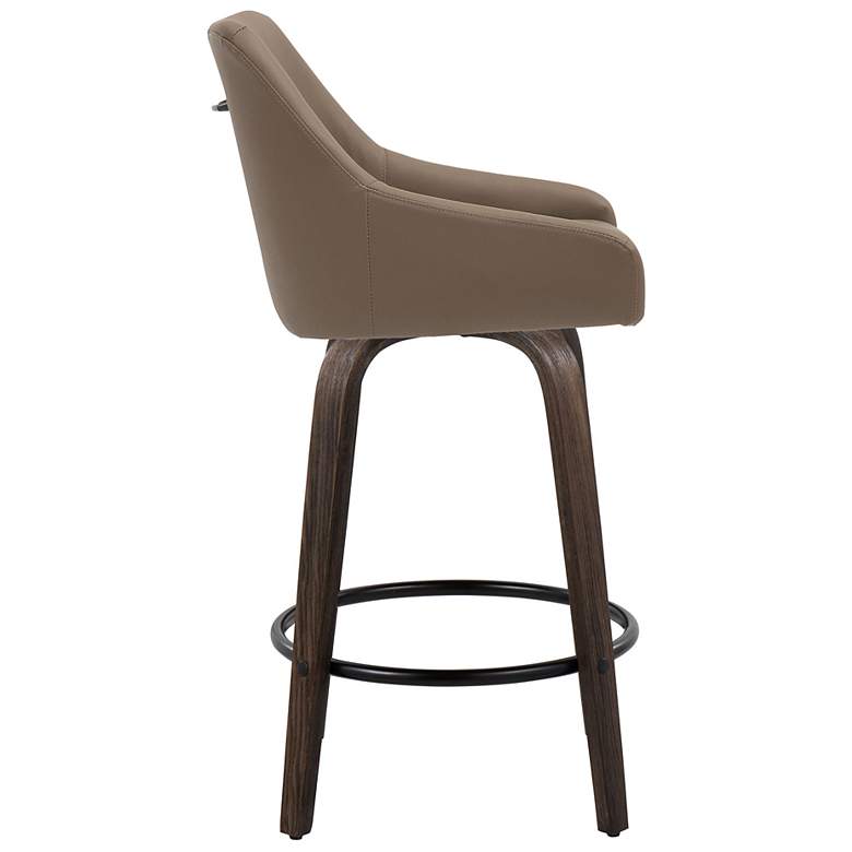 Image 4 Hannah Counter Stool Walnut Glazed Wood Brown PU by LumiSource Pair more views