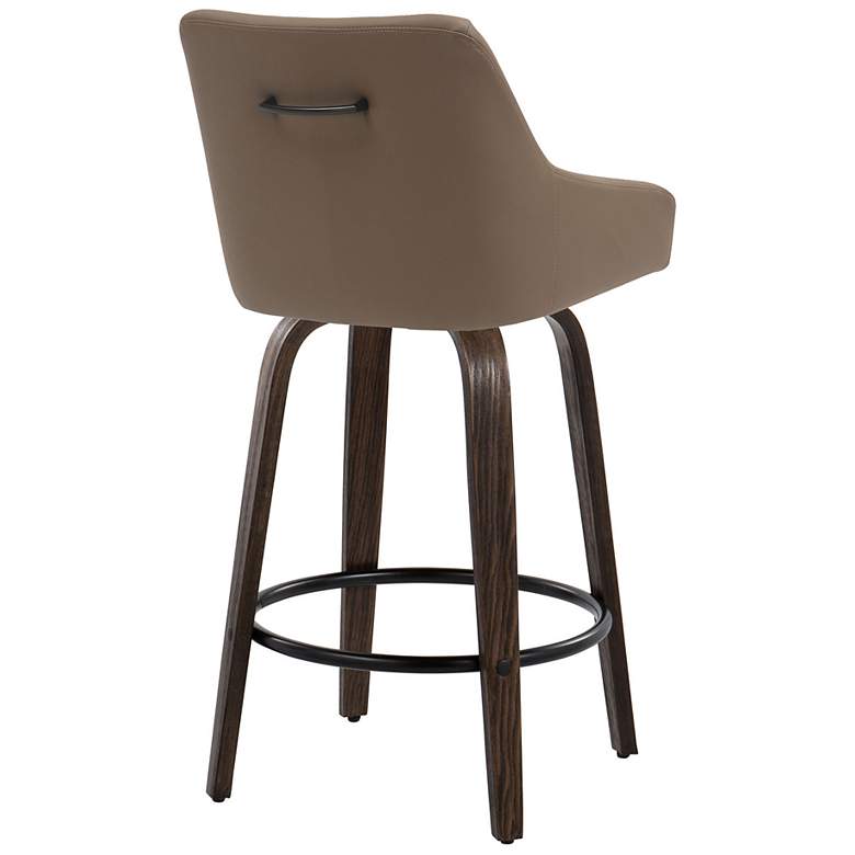 Image 5 Hannah Counter Stool Walnut Glazed Wood Brown PU by LumiSource Pair more views