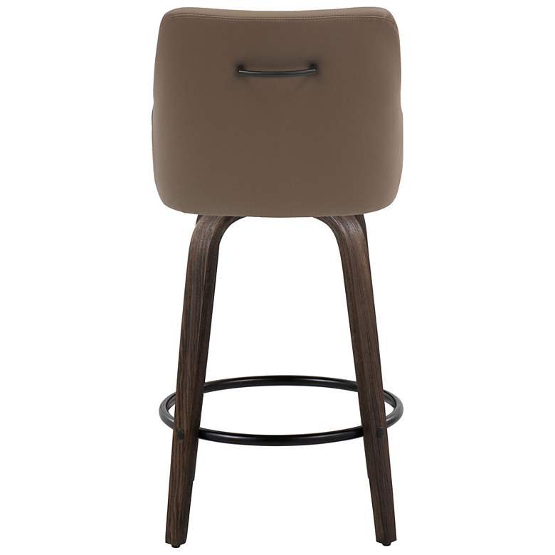 Image 6 Hannah Counter Stool Walnut Glazed Wood Brown PU by LumiSource Pair more views