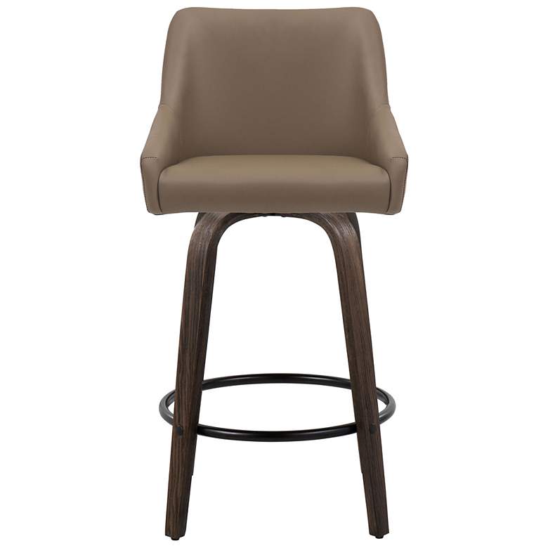 Image 7 Hannah Counter Stool Walnut Glazed Wood Brown PU by LumiSource Pair more views