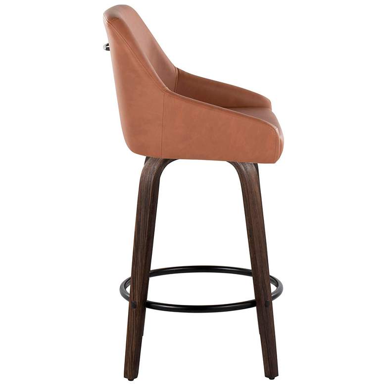 Image 4 Hannah Counter Stool Walnut Glazed Wood Camel PU by LumiSource Pair more views