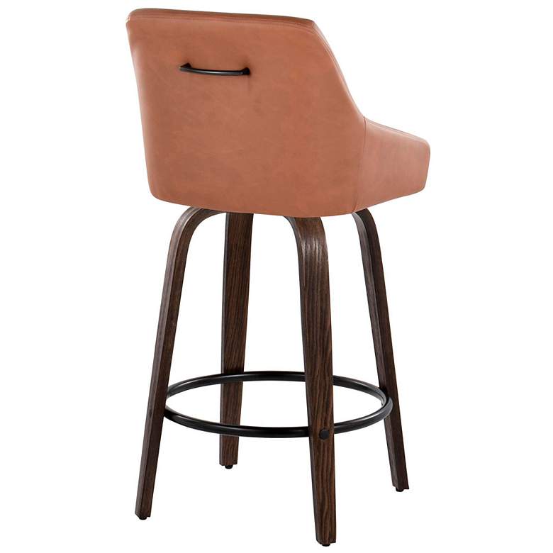 Image 5 Hannah Counter Stool Walnut Glazed Wood Camel PU by LumiSource Pair more views