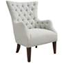 Hannah Ivory Fabric Button Tufted Wing Chair