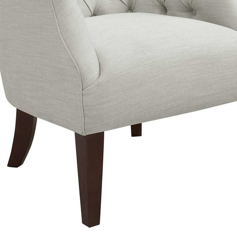 Image 4 Hannah Ivory Fabric Button Tufted Wing Chair more views