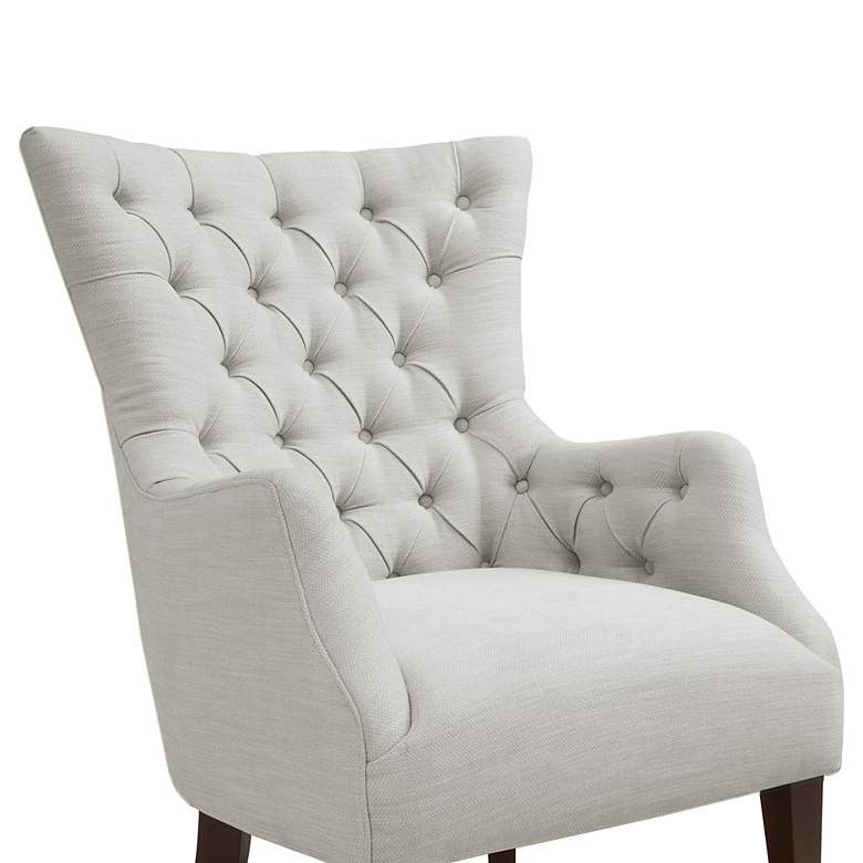 Image 6 Hannah Ivory Fabric Button Tufted Wing Chair more views