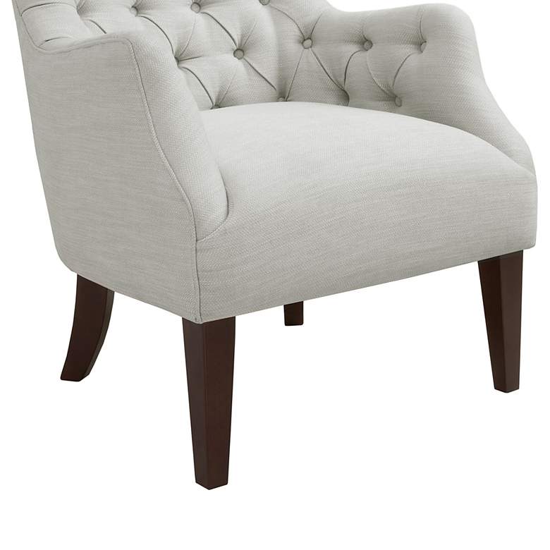 Image 7 Hannah Ivory Fabric Button Tufted Wing Chair more views