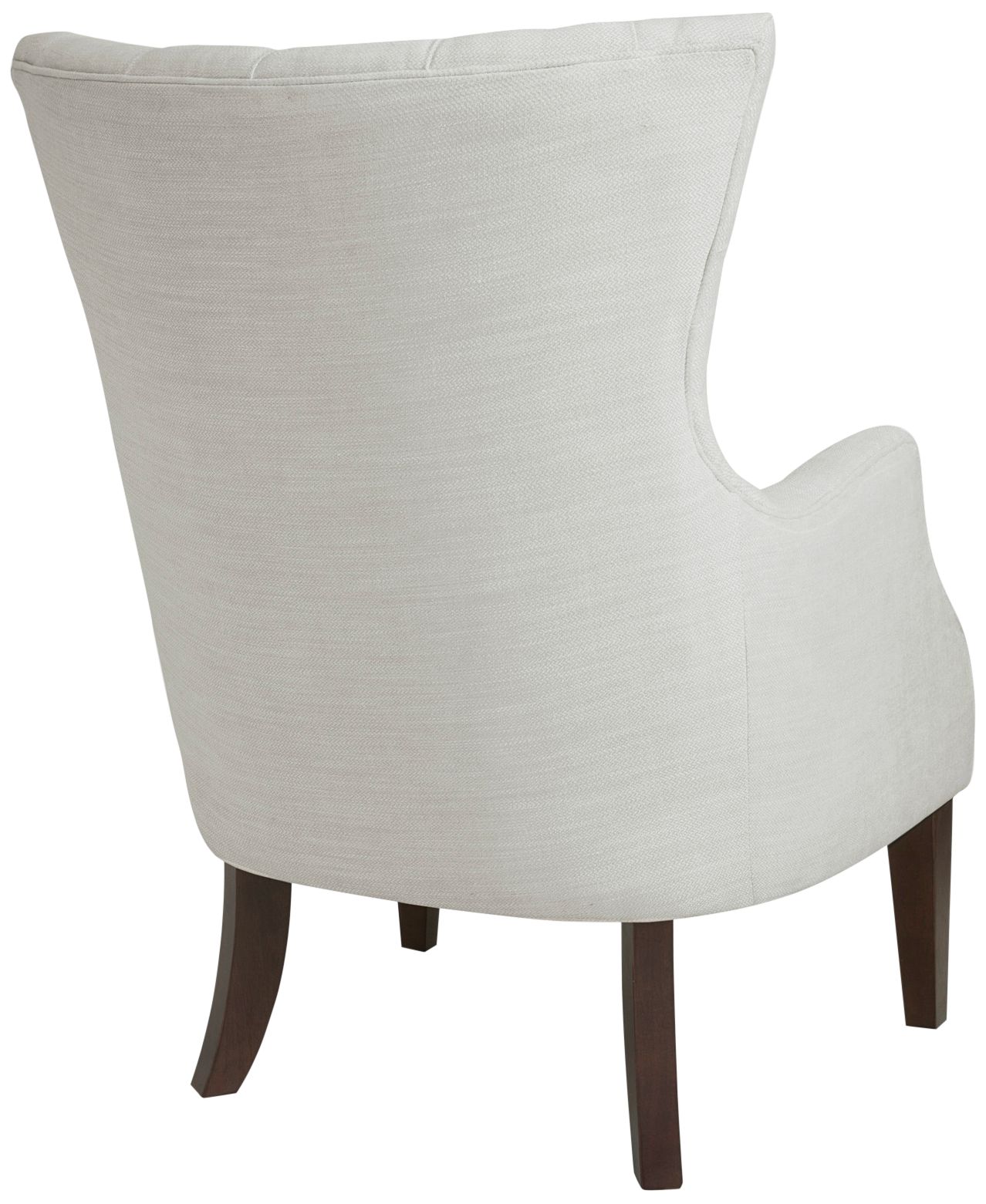 Hannah Ivory Fabric Button Tufted Wing Chair