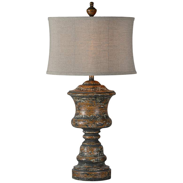 Image 1 Hannah Medium Brown and Gray Distressed Table Lamp