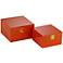 Hannah Set of 2 Orange Lacquer Storage Boxes