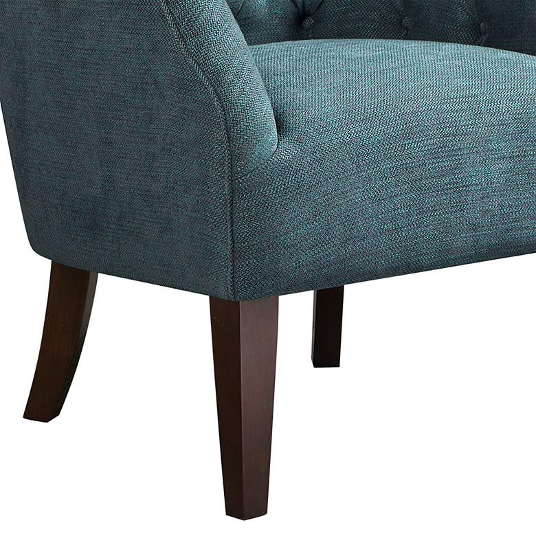 Image 3 Hannah Teal Fabric Button Tufted Wing Chair more views
