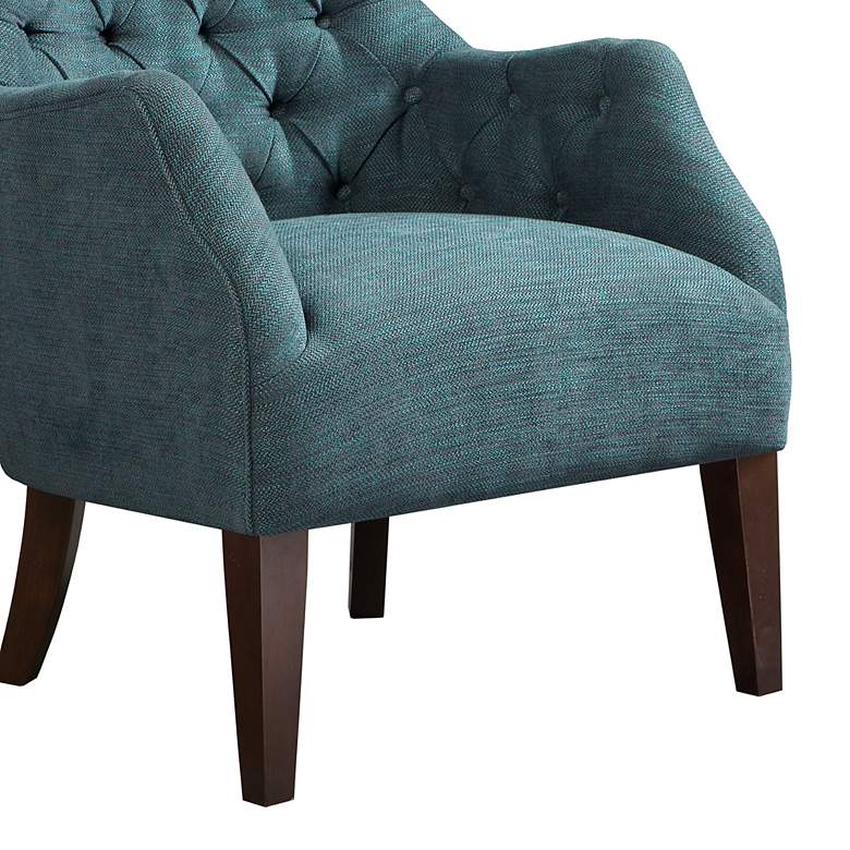 Image 5 Hannah Teal Fabric Button Tufted Wing Chair more views