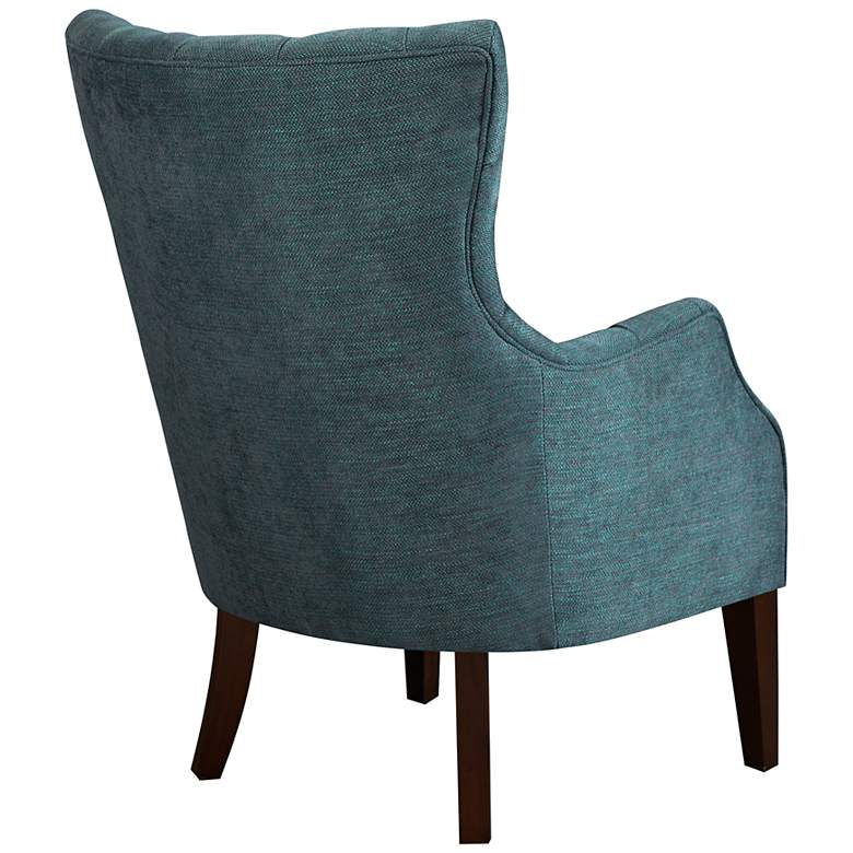 Image 6 Hannah Teal Fabric Button Tufted Wing Chair more views