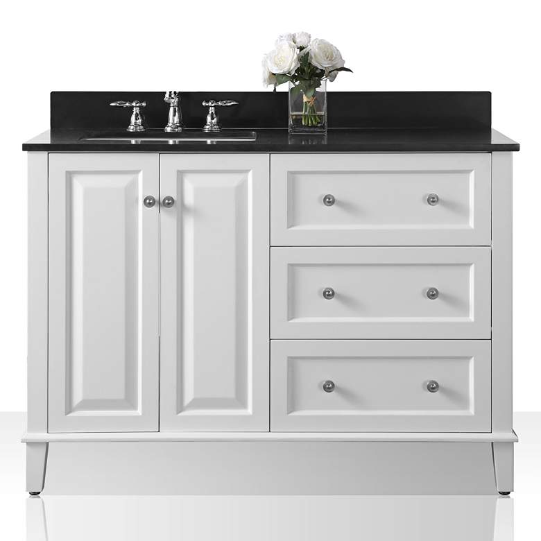 Image 2 Hannah White 48" Quartz-Top Off-Center Left Sink Vanity more views