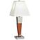 Hannegan Brushed Nickel Walnut Wood USB Outlet Table Lamp