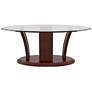 Hanney 48" Wide Dark Cherry Wood Oval Coffee Table in scene