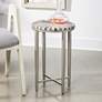 Hannibal 14" Wide Gray Bone and Antique Silver Accent Table