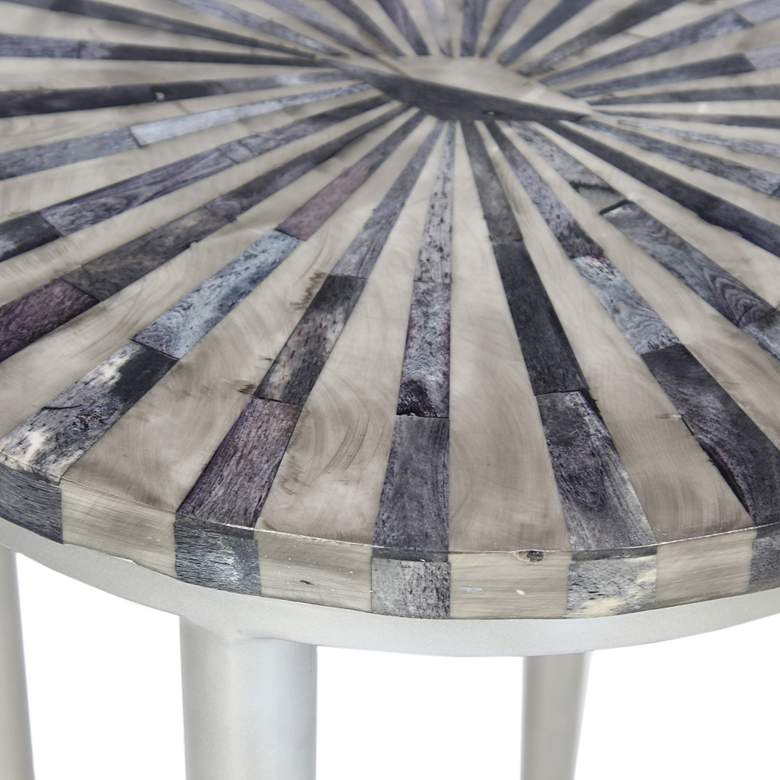 Image 3 Hannibal 14 inch Wide Gray Bone and Antique Silver Accent Table more views