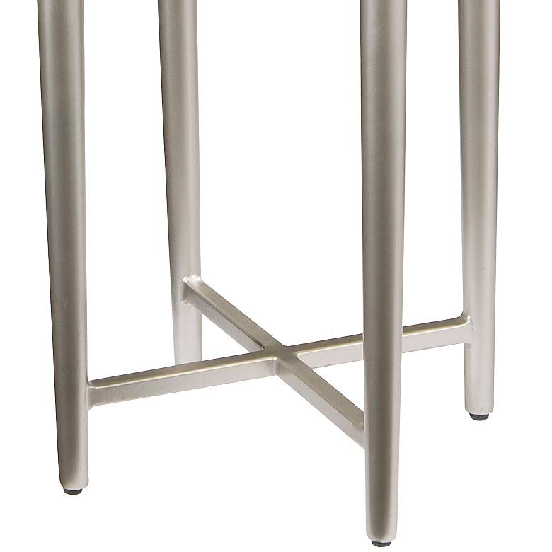 Image 4 Hannibal 14" Wide Gray Bone and Antique Silver Accent Table more views