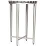 Hannibal 14" Wide Gray Bone and Antique Silver Accent Table