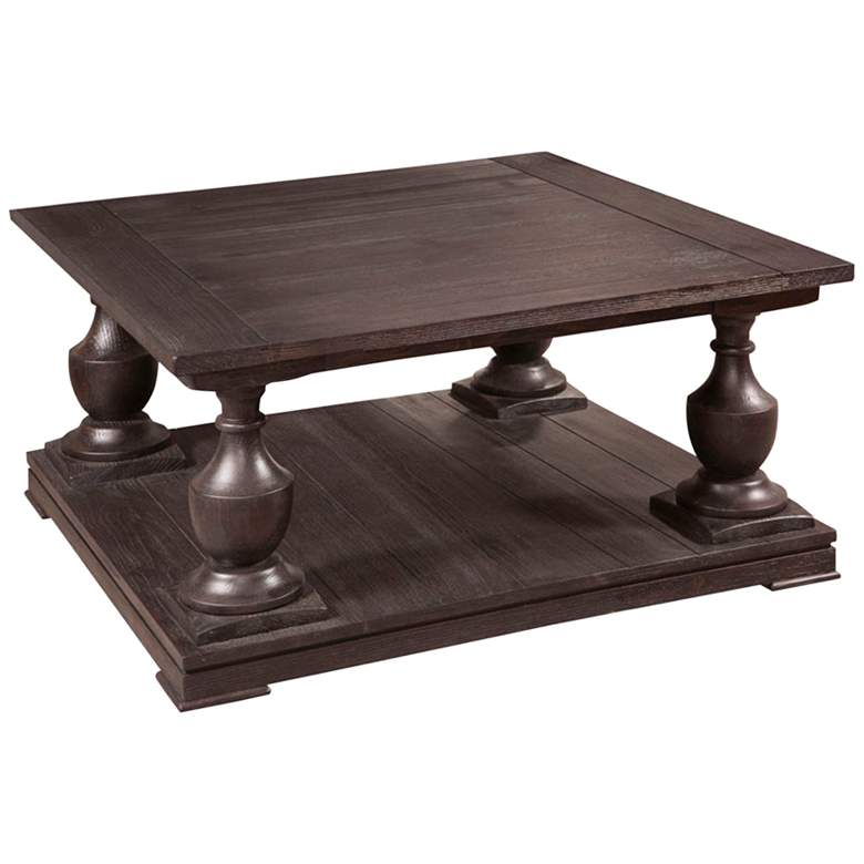Image 1 Hanover 34" Wide Dark Coffee Bean Square Cocktail Table