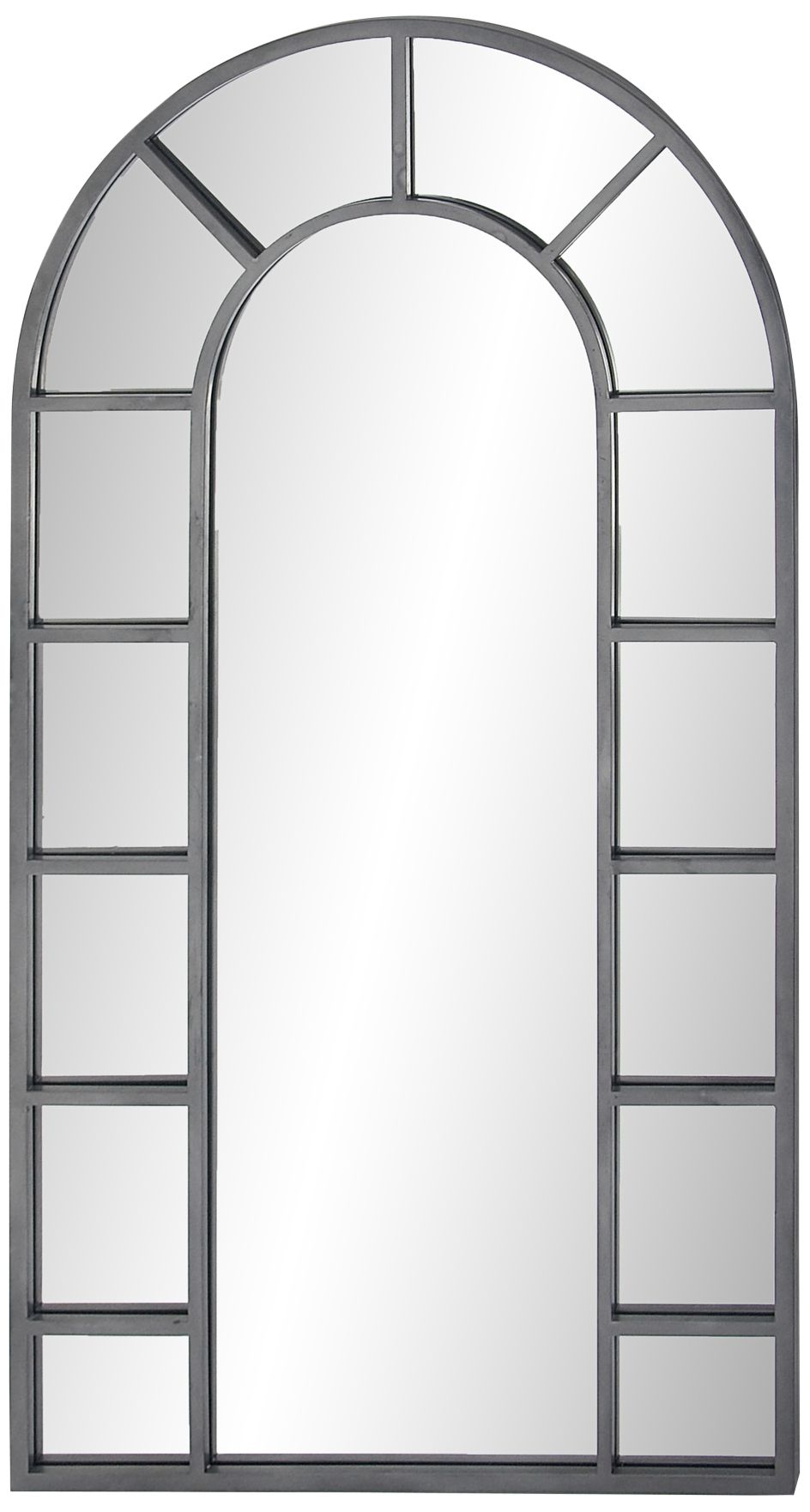 Image 4 Hanover Distressed Black 32" x 60" Window Pane Wall Mirror more views