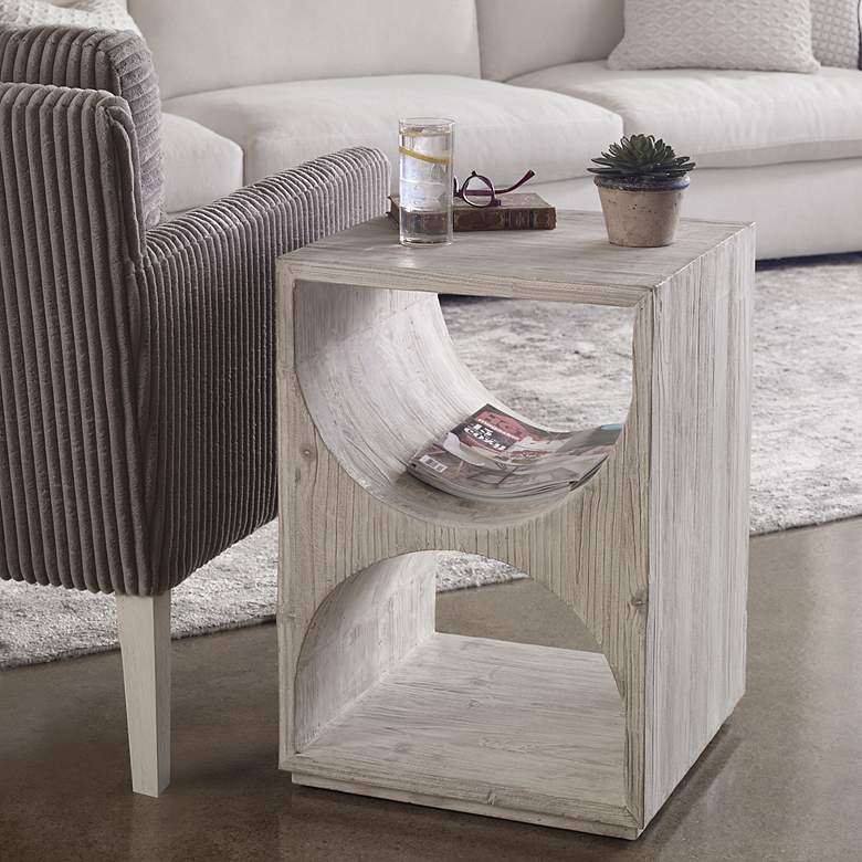 Image 1 Hans 25-in H x 18-in W White Side Table