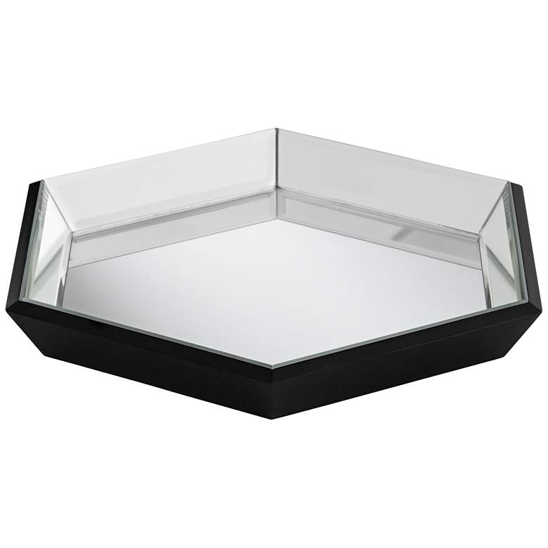 Image 1 Hansen 13 3/4 inch Wide Modern Luxe Hexagon Mirrored Tray