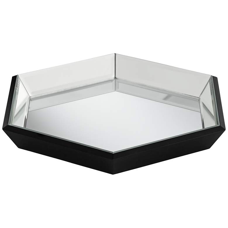 Image 1 Hansen 13 3/4" Wide Modern Luxe Hexagon Mirrored Tray