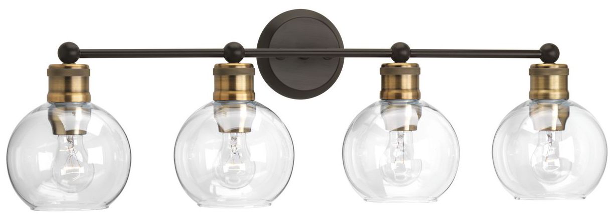 Image 2 Hansford Collection Four-Light Clear Glass Coastal Bath Vanity Light more views