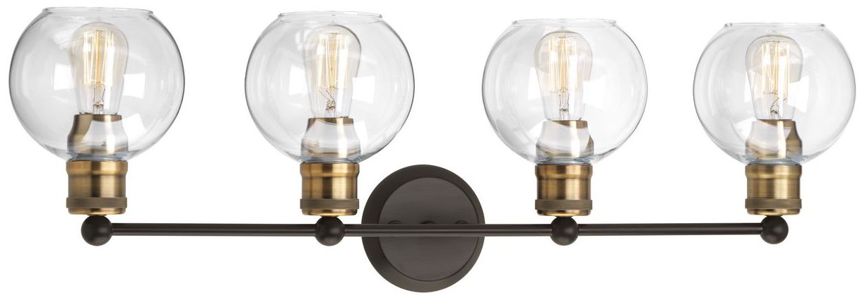 Image 3 Hansford Collection Four-Light Clear Glass Coastal Bath Vanity Light more views