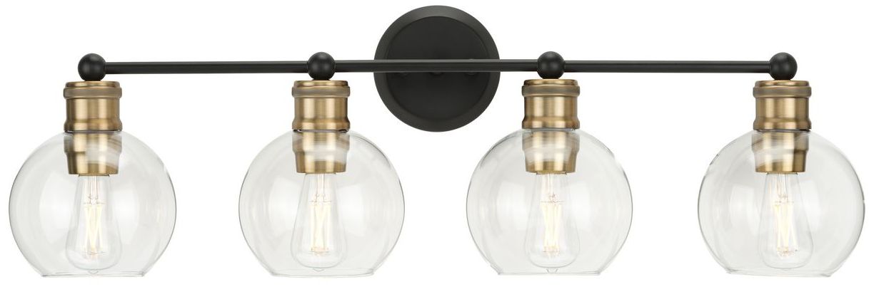 Image 4 Hansford Collection Four-Light Clear Glass Coastal Bath Vanity Light more views