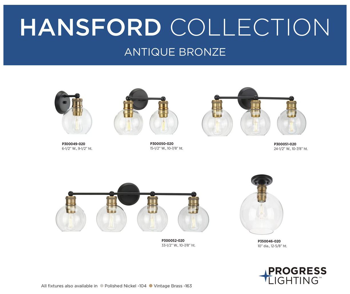 Hansford Collection Four-Light Clear Glass Coastal Bath Vanity Light