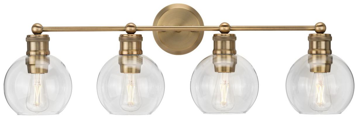 Image 3 Hansford Collection Four-Light Clear Glass Coastal Bath Vanity Light more views
