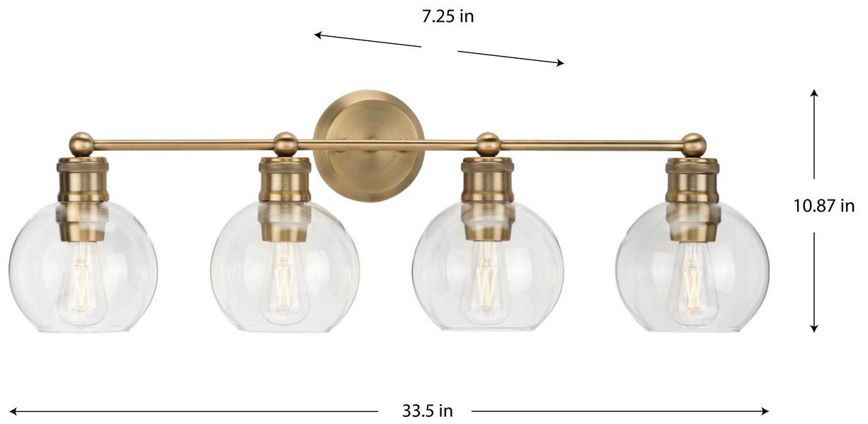 Image 4 Hansford Collection Four-Light Clear Glass Coastal Bath Vanity Light more views