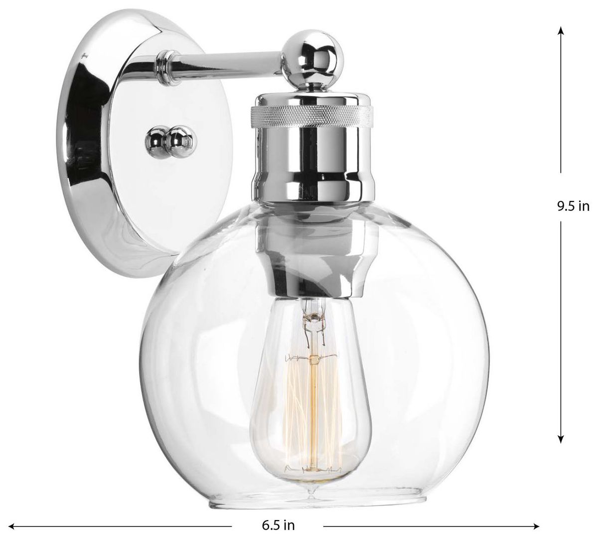Image 4 Hansford Collection One-Light Clear Glass Coastal Bath Vanity Light more views