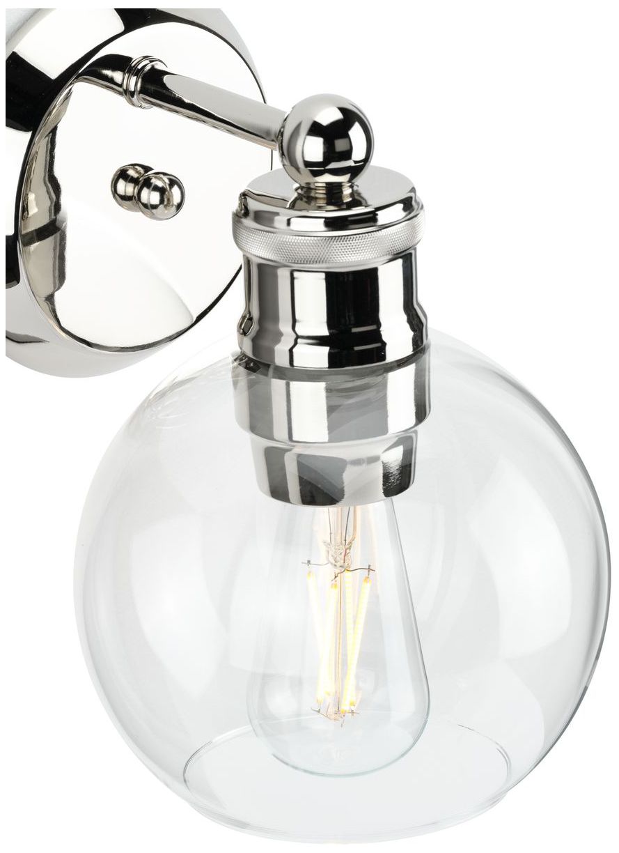 Hansford Collection One-Light Clear Glass Coastal Bath Vanity Light