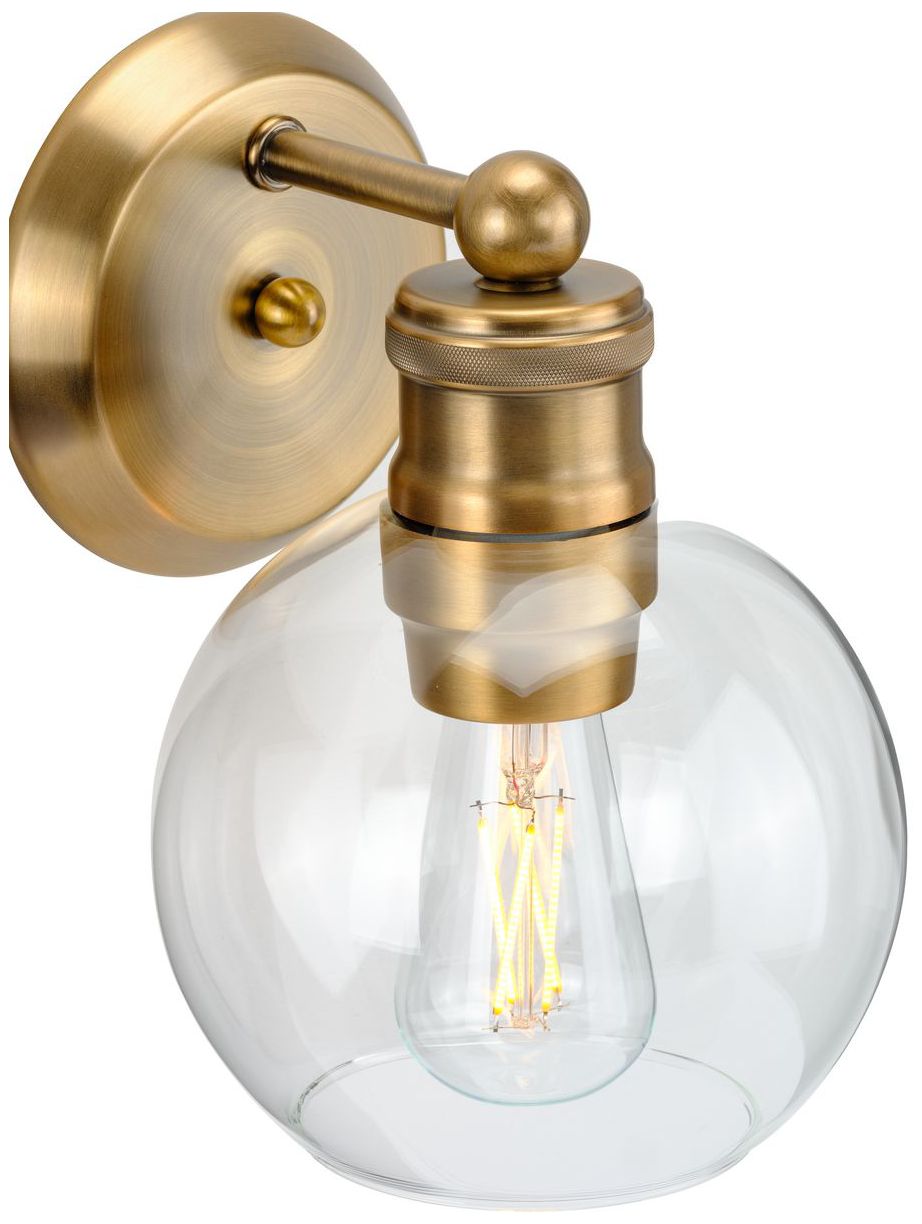 Hansford Collection One-Light Clear Glass Coastal Bath Vanity Light