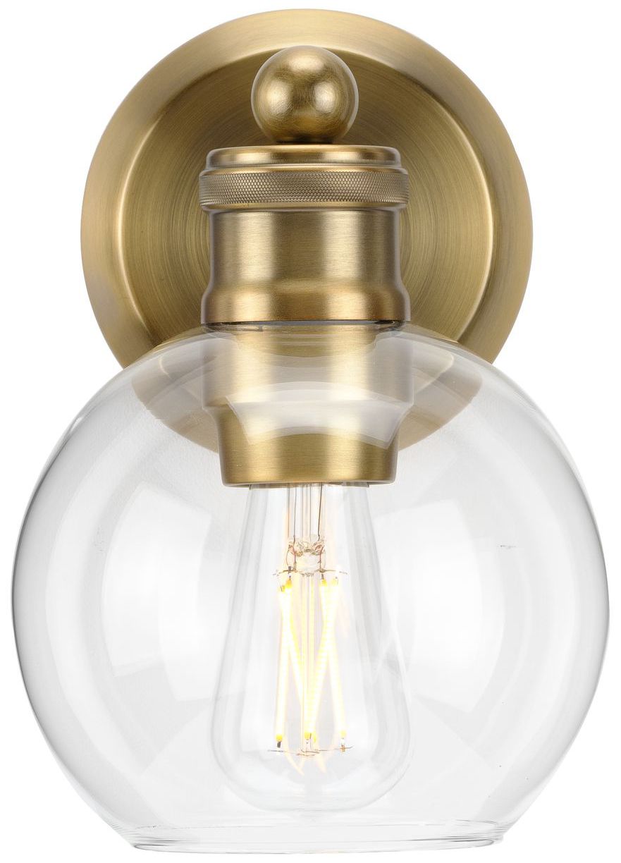 Hansford Collection One-Light Clear Glass Coastal Bath Vanity Light