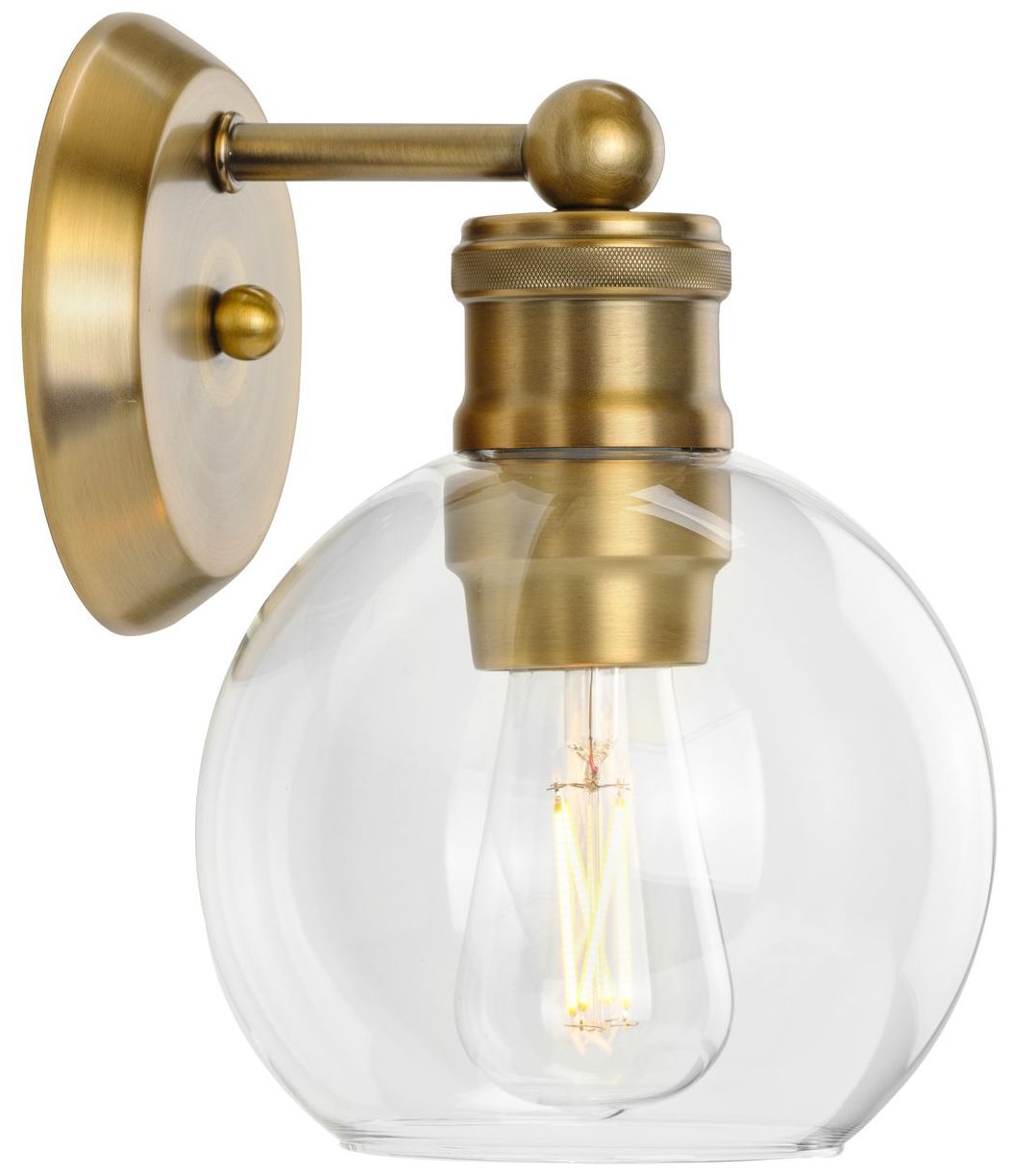Hansford Collection One-Light Clear Glass Coastal Bath Vanity Light