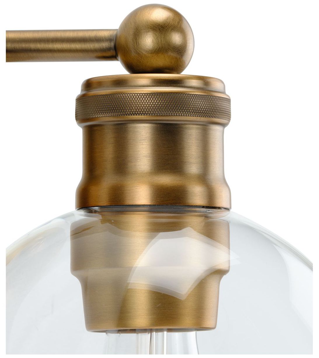 Hansford Collection One-Light Clear Glass Coastal Bath Vanity Light