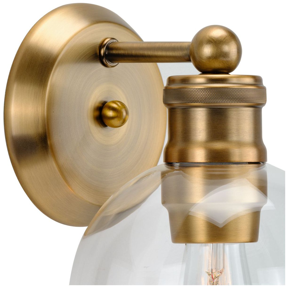 Hansford Collection One-Light Clear Glass Coastal Bath Vanity Light