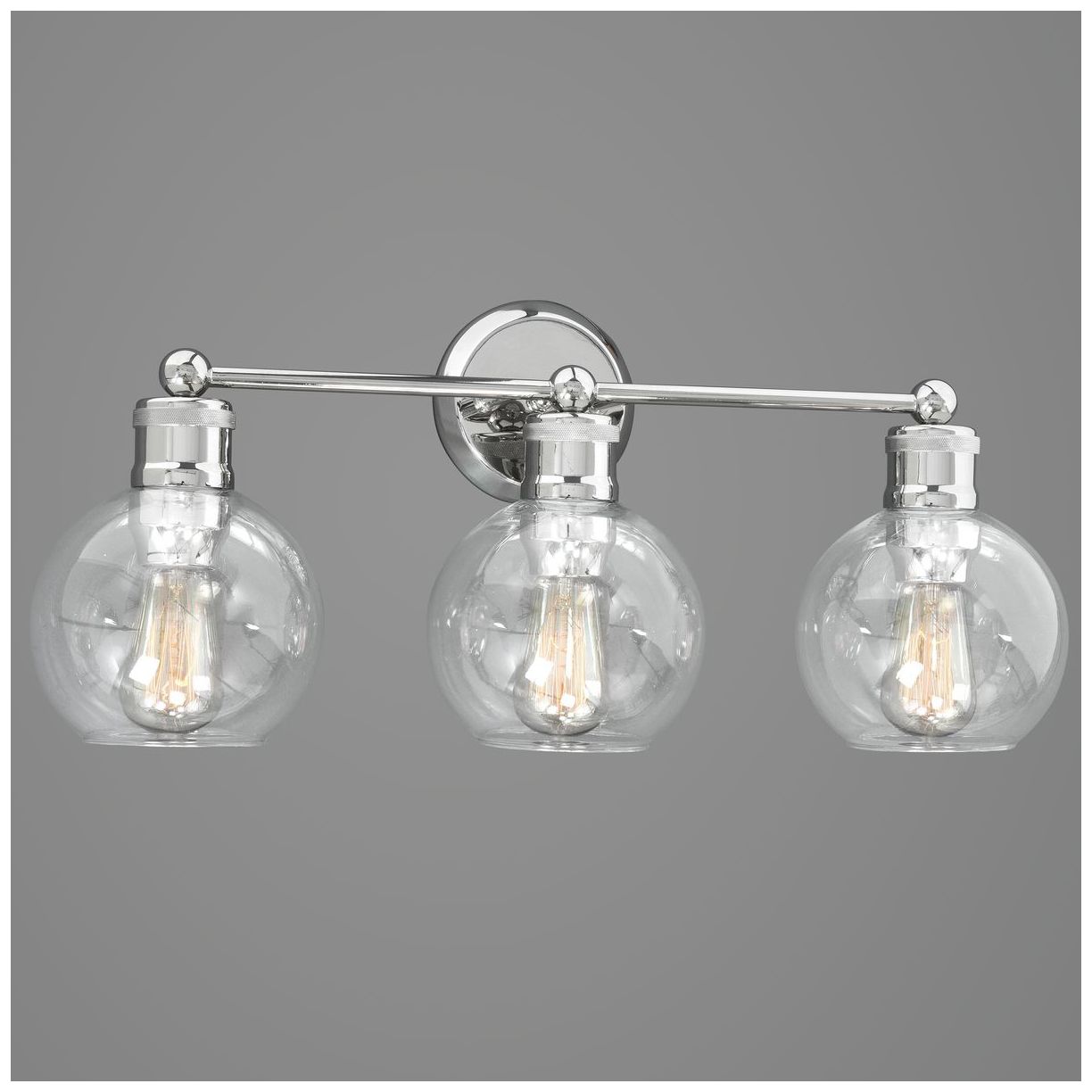 Thumbnail1 of Hansford Collection Three-Light Clear Glass Coastal Bath Vanity Light