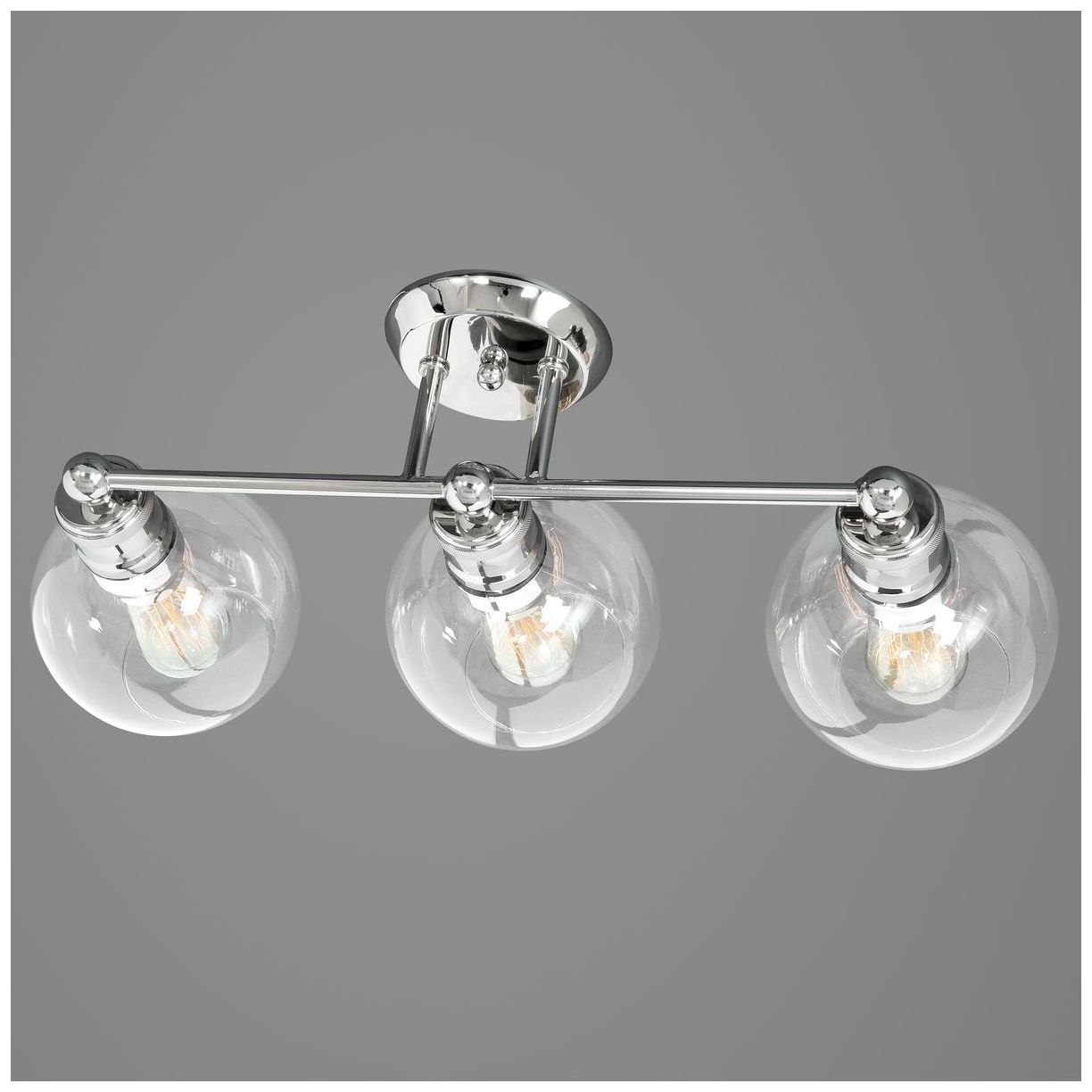Hansford Collection Three-Light Clear Glass Coastal Bath Vanity Light