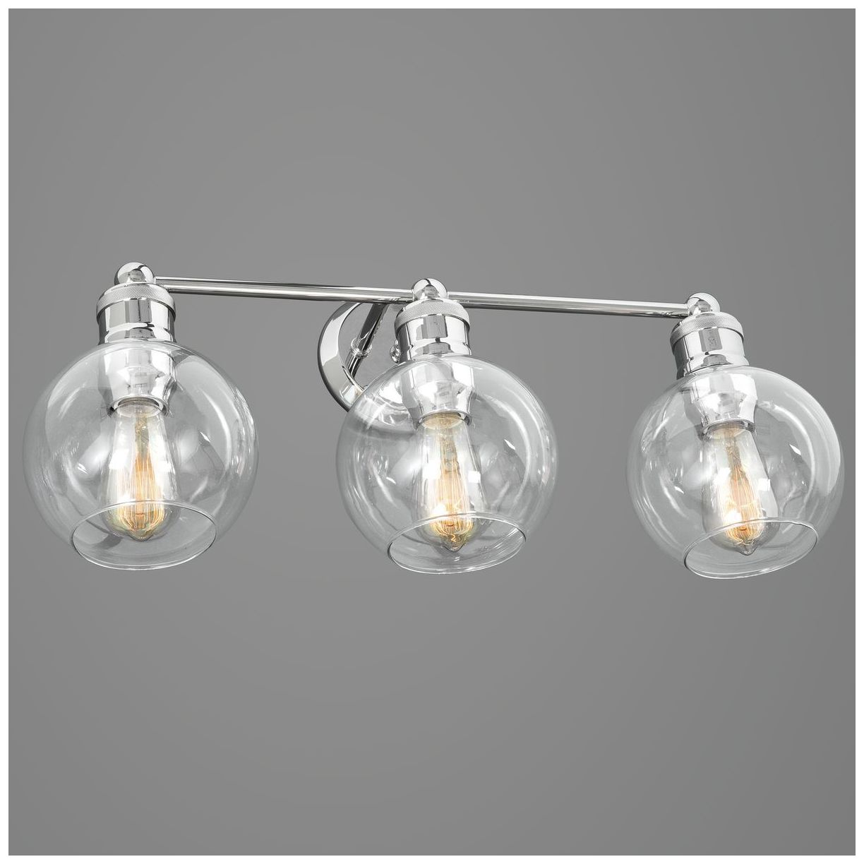 Hansford Collection Three-Light Clear Glass Coastal Bath Vanity Light